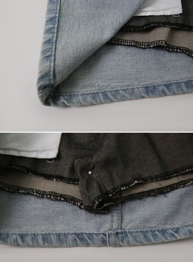 Light Washing Denim Mini Skirt (2color)