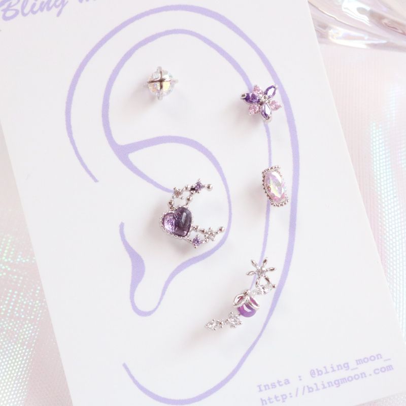 [Styling] Purple Liky Piercing Set (5 set)