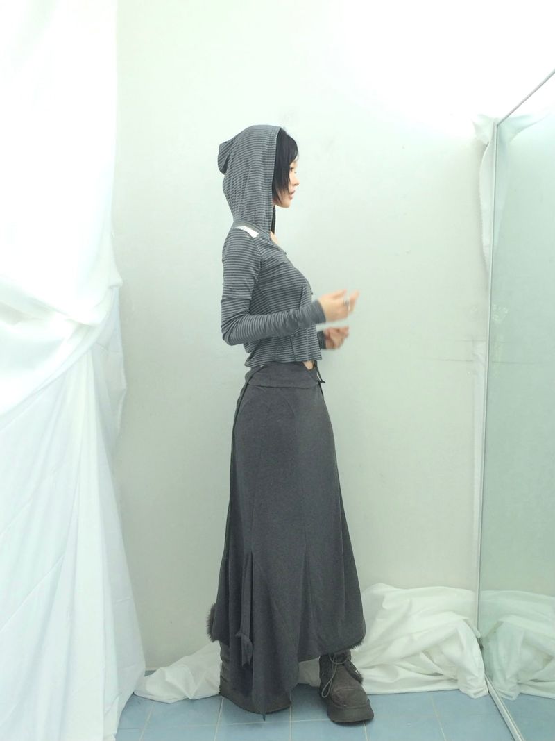 double-strap draped long dress