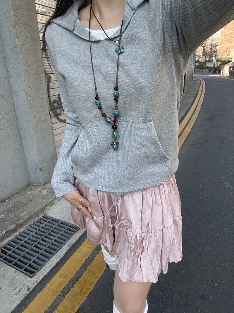 Mixed hooded sweatshirt.