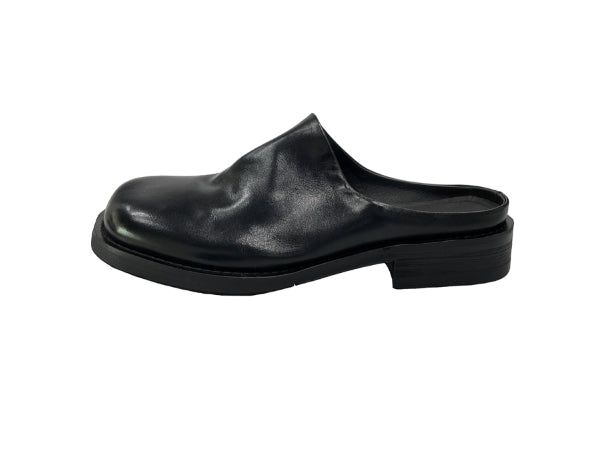 Wrinkle Leather Square Mule