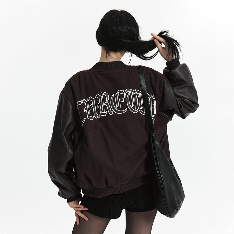 Curetty（キュリティ）の「CダブルテクスチャーCバーシティージャケット_ブラウン（ジャケット/アウター）」