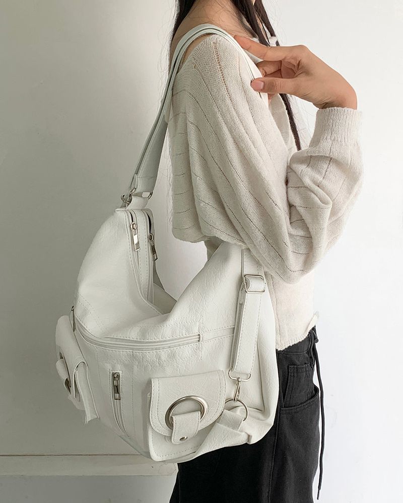 Berkan ring strap pocket two-way storage backpack shoulder bag