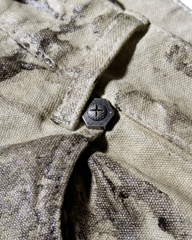 Muddy coated wide pants