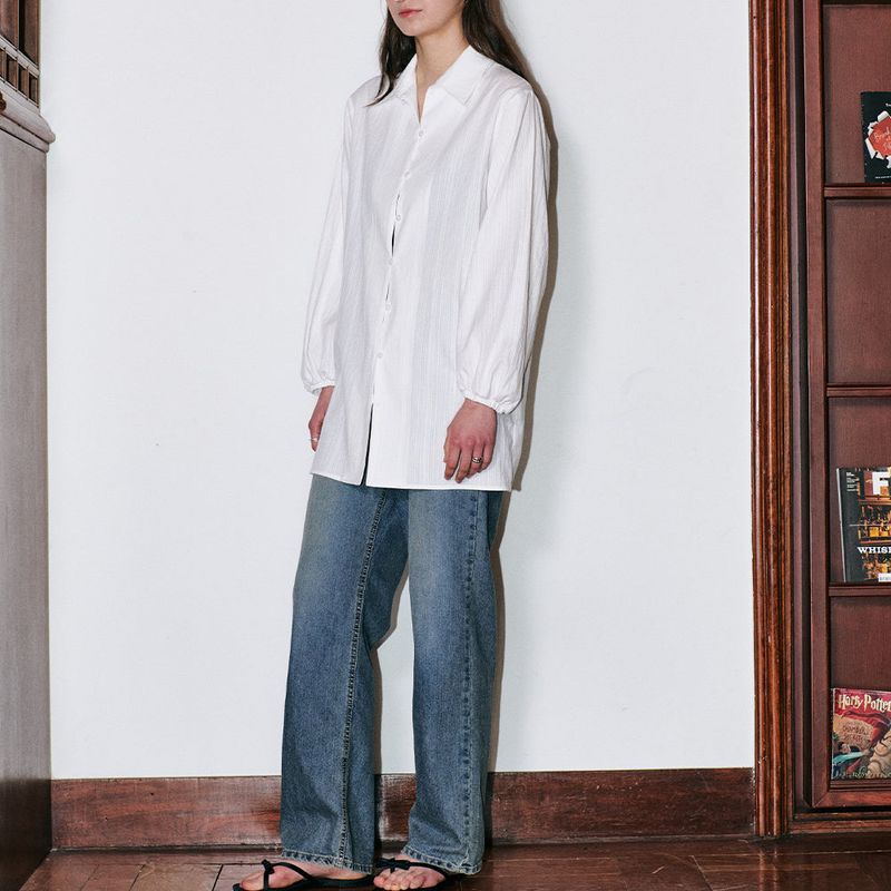 Vintage Washing Denim Pants Blue