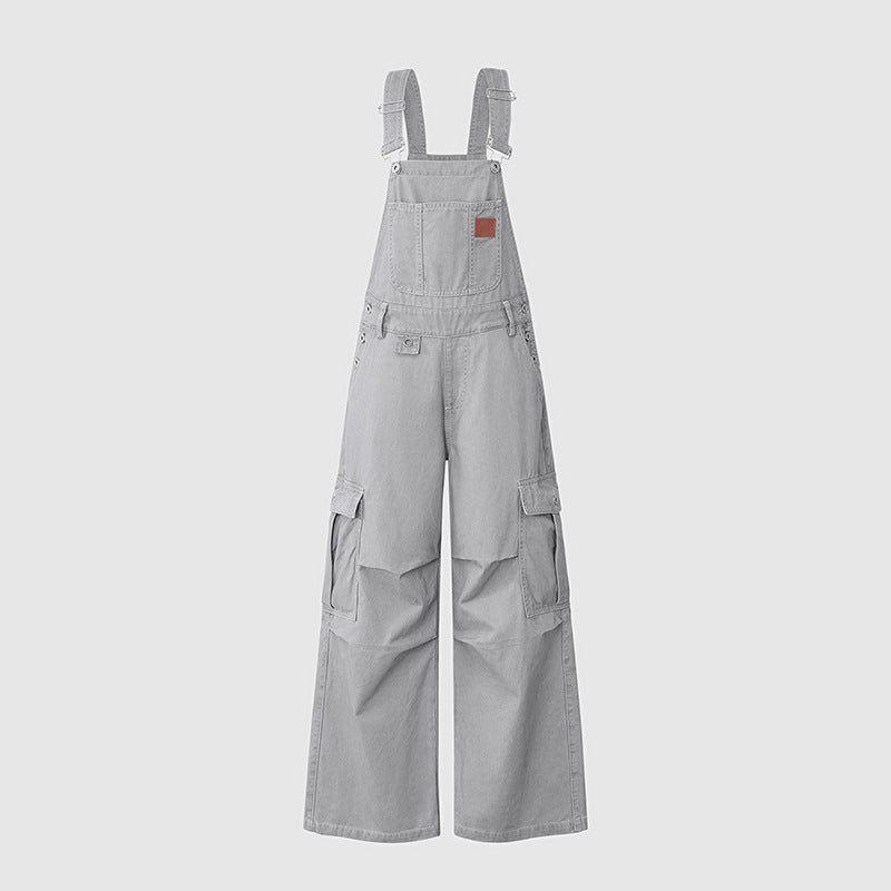Multi Pocket Cargo Wide Leg Overall Pants