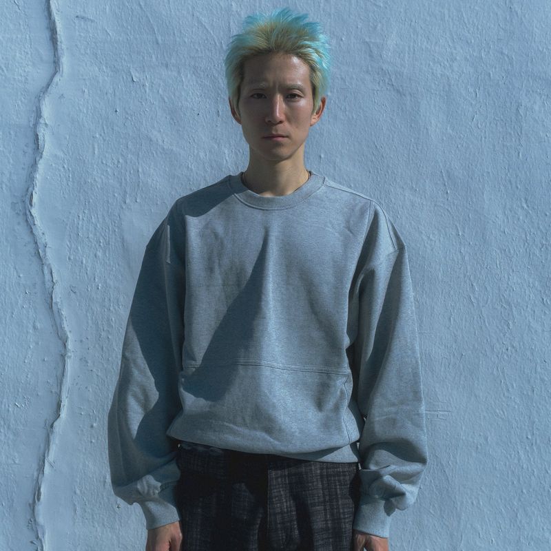 Crumple sweatshirt / Melange gray