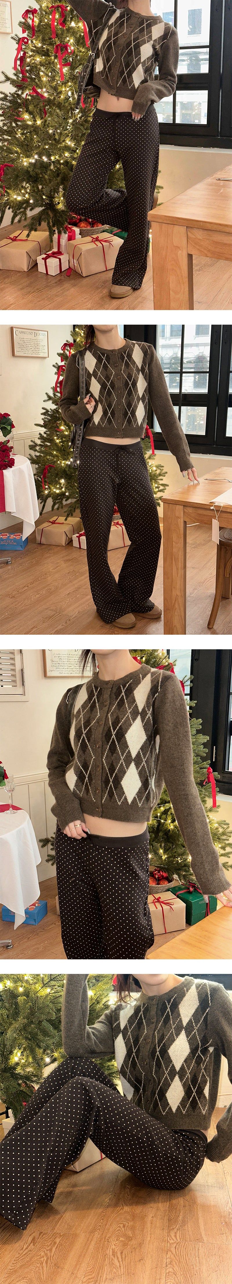 Dot row banding pants(3color)