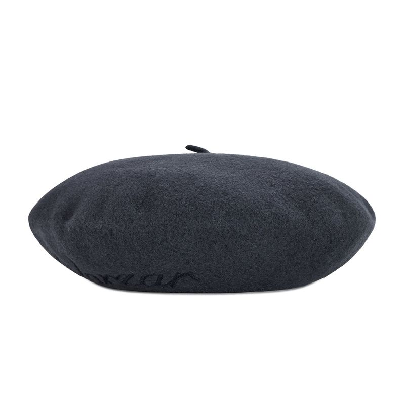 VARZAR Cursive Logo Wool Beret / Gray