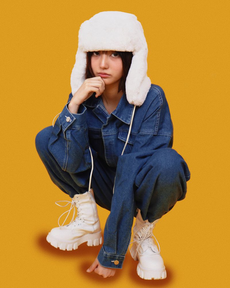 mush over denim jumpsuit