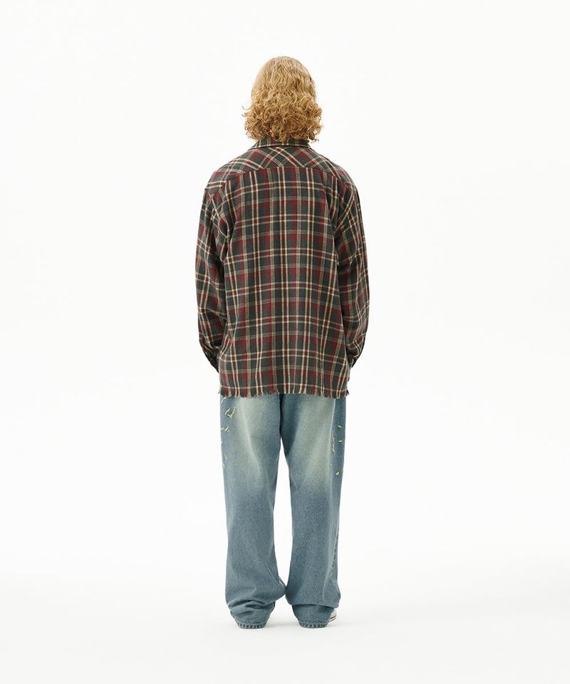 CUT OFF FLANNEL CHECK SHIRT