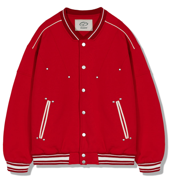 GUBIN（グビン）の「LINE STUD BASEBALL JACKET - RED（Jackets/Outerwear）」