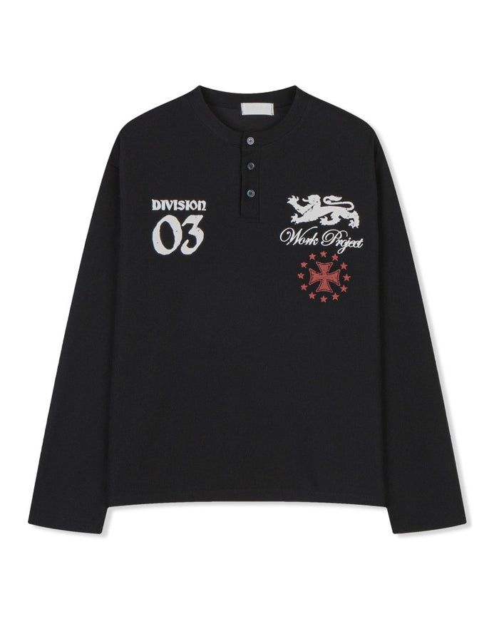 (UNISEX) Project Waffle Henley Long Sleeve