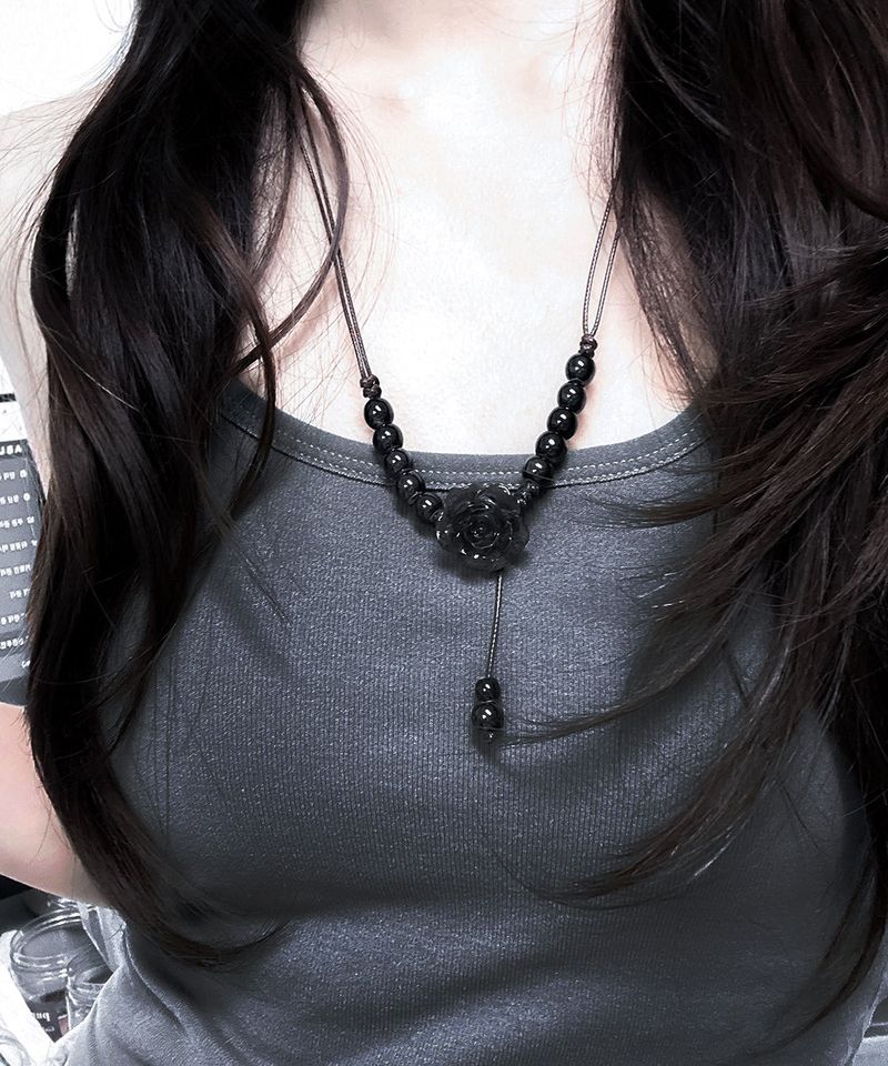 Adamdree（アダムドリー）の「vintage black ローズノットネックレス（アクセサリー）」