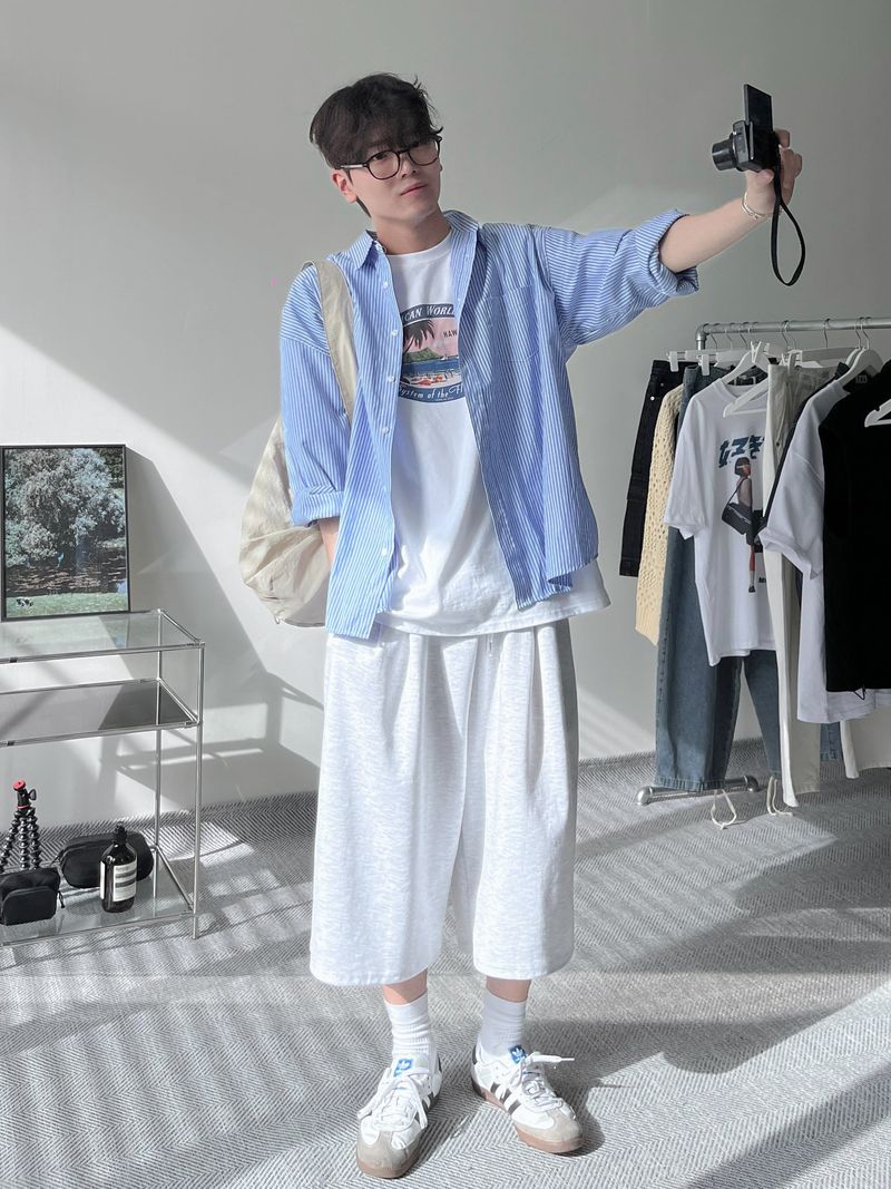 SIO two tuck bermuda sweat pants