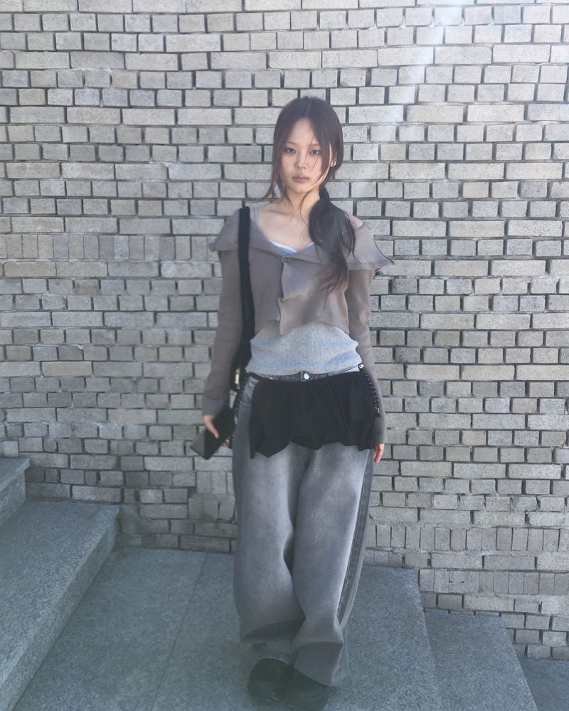 Shirring layered skirt