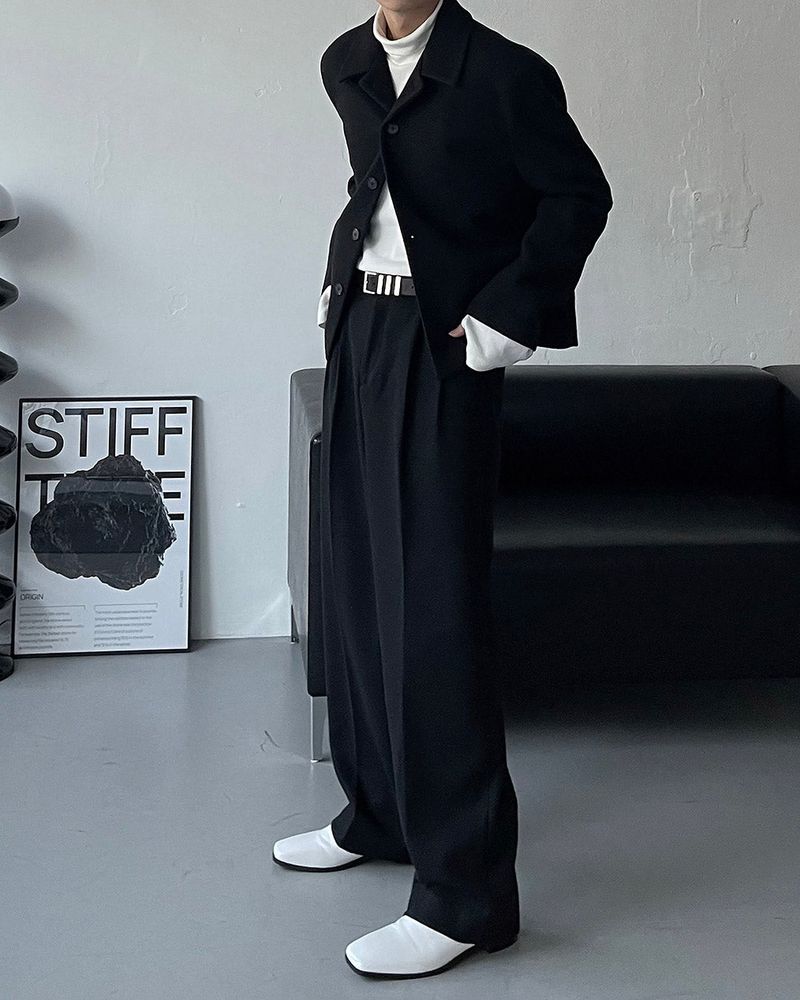 CR Youth shuffle two-tuck wool wide pants (3 colors)