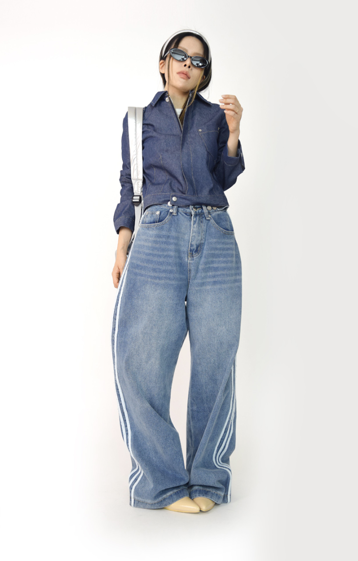 street track denim pants