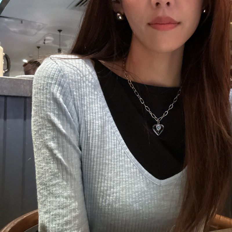 [MADE]Black heart Necklace