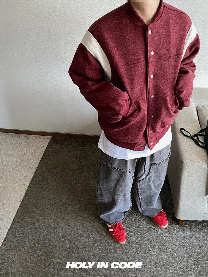 No.0495 row woolen varsity JP (3color)