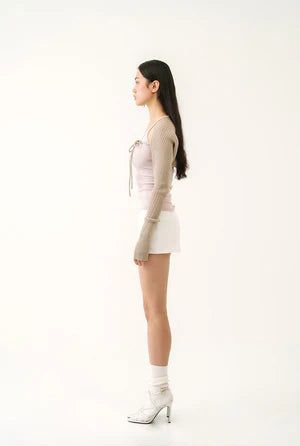 【即日発送】Athletic slit skirt - white 