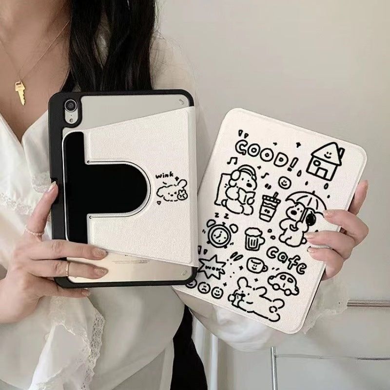 Maison De Theca（メゾン デ テカ）の「Minimal Black Line Puppy Rotating Tablet Case（Smartphone Accessories）」