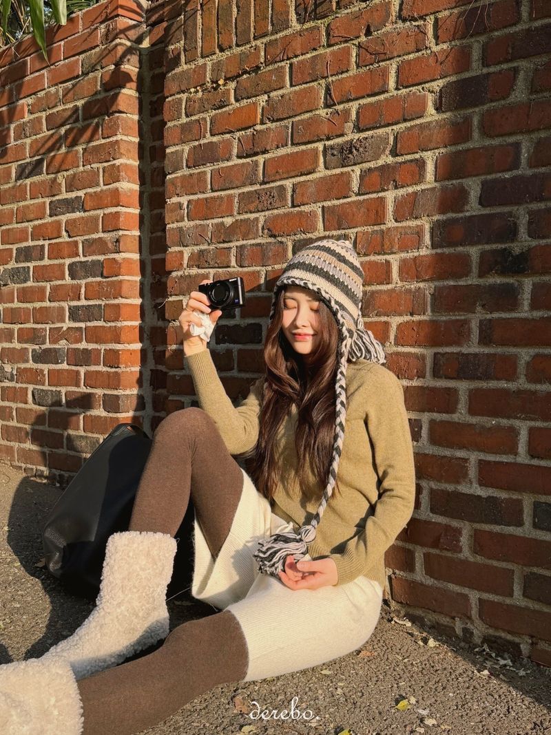 handmade stripe knit hat