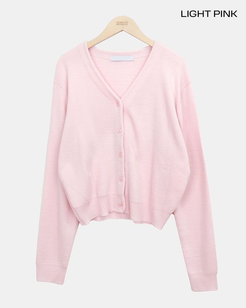 Hunin Basic V-Neck Knit Cardigan