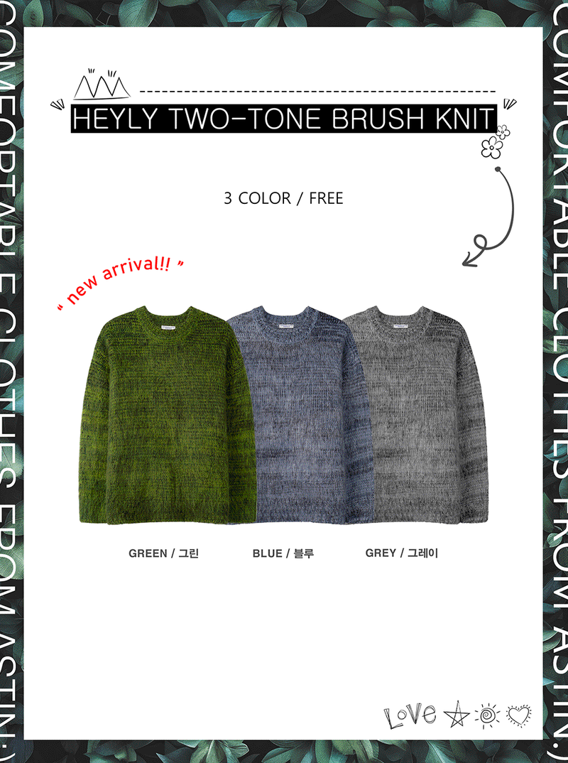 Two-tone brush round knitwear