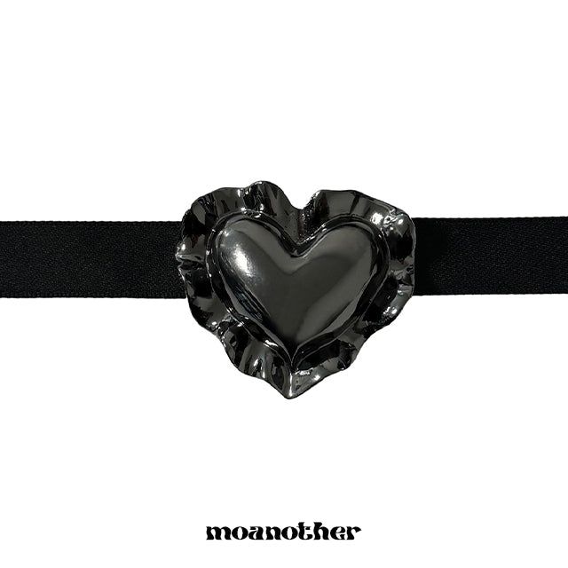 Black Heart Ribbon Choker
