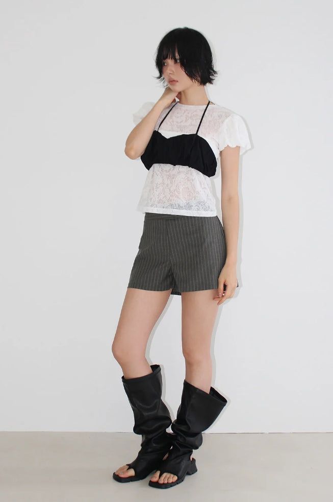 PUFF SLEEVE SHEER TEE