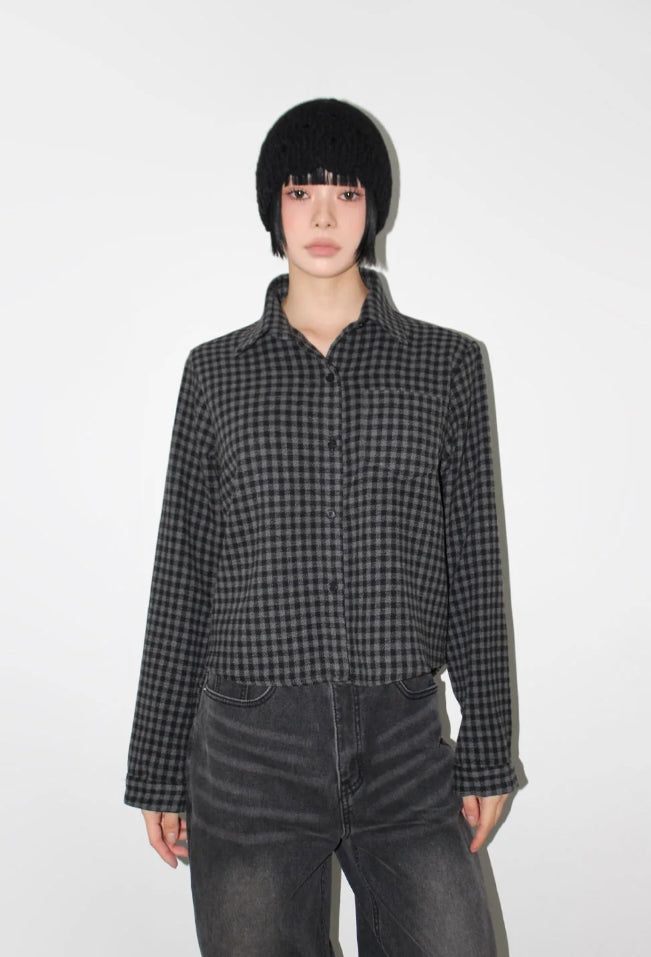 AAKE(アケ)の「(WOOL) GINGHAM CHECK SHIRT(Tops)」