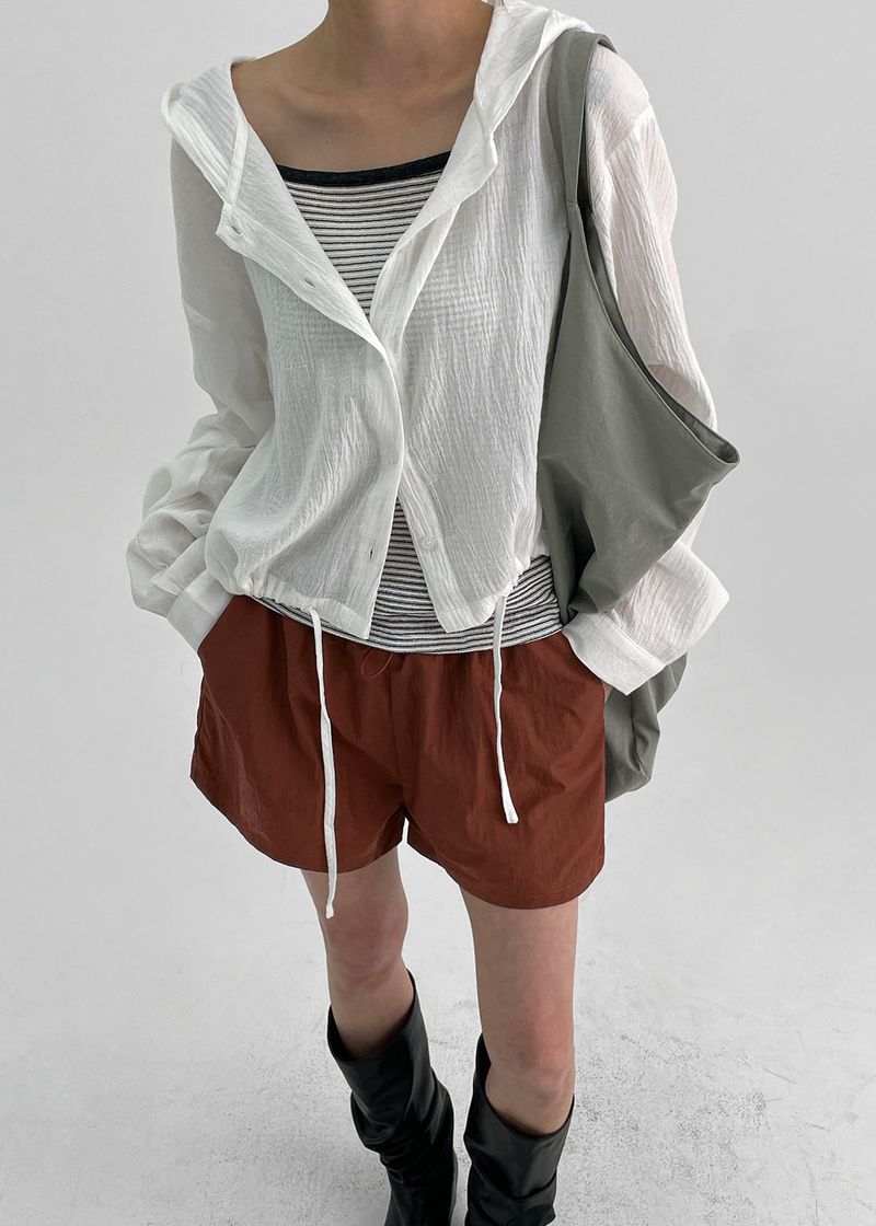 [MADE] Kissen Summer Crop Hooded Shirt