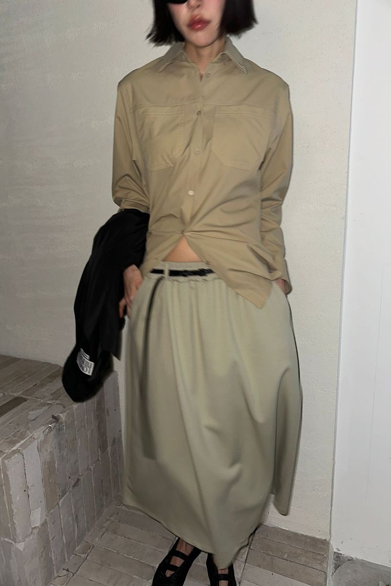 DOUBLE COLLAR SHIRT_BEIGE
