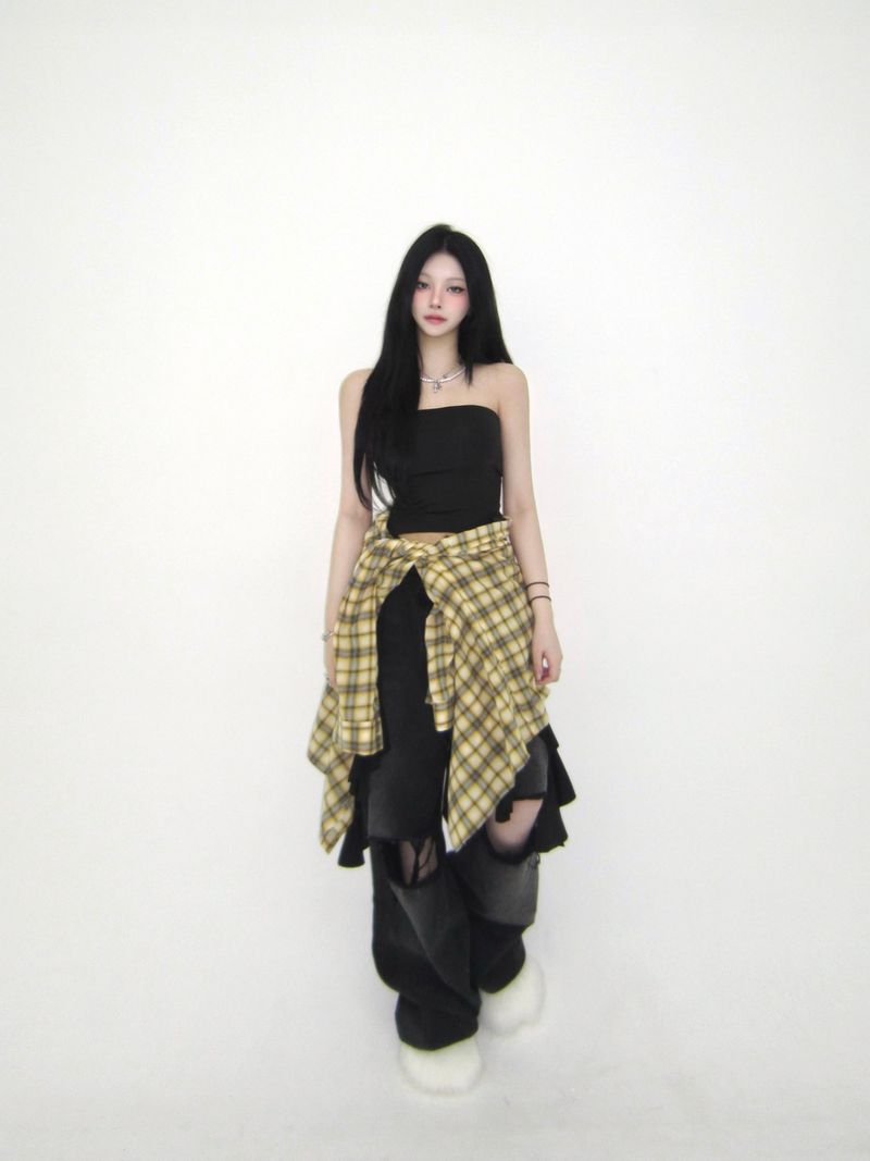 Linen checkered shirt