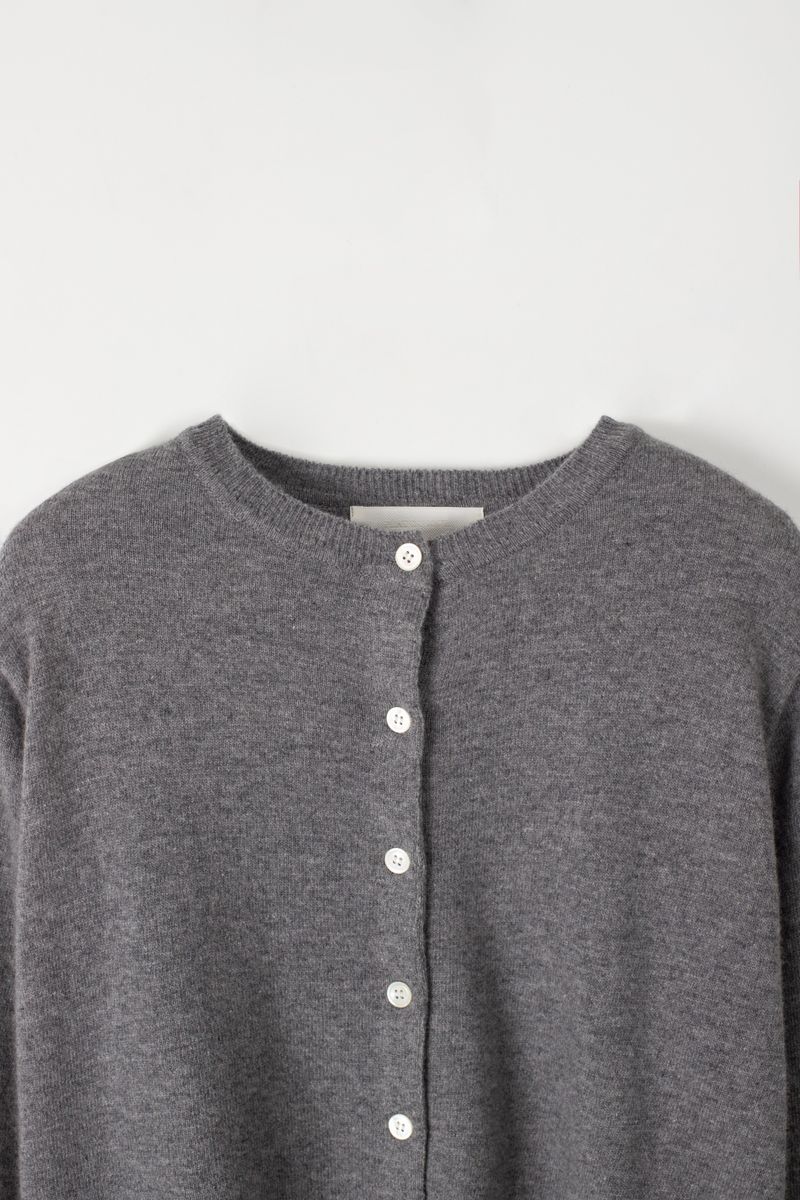 Camel round cardigan (Grey)