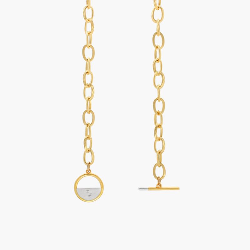 Round Toggle Gold Necklace