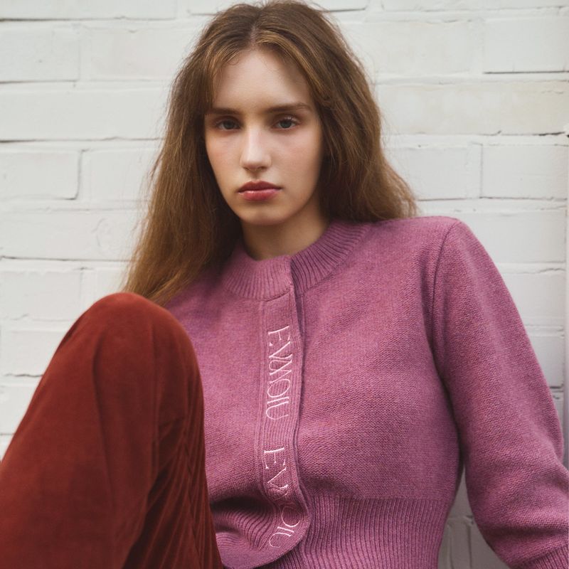 ALPACA SLIM CARDIGAN - FLOWER PURPLE