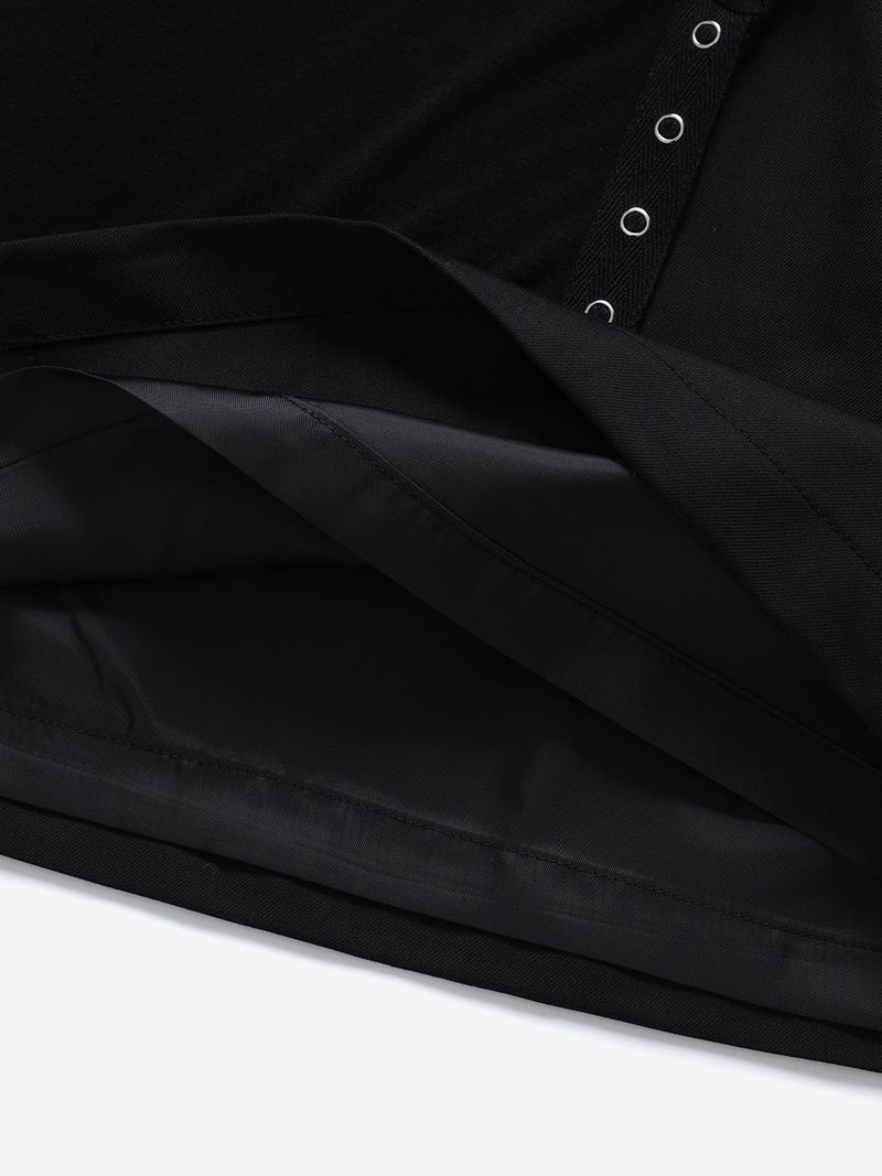 Cardigan layered skirt (Black)