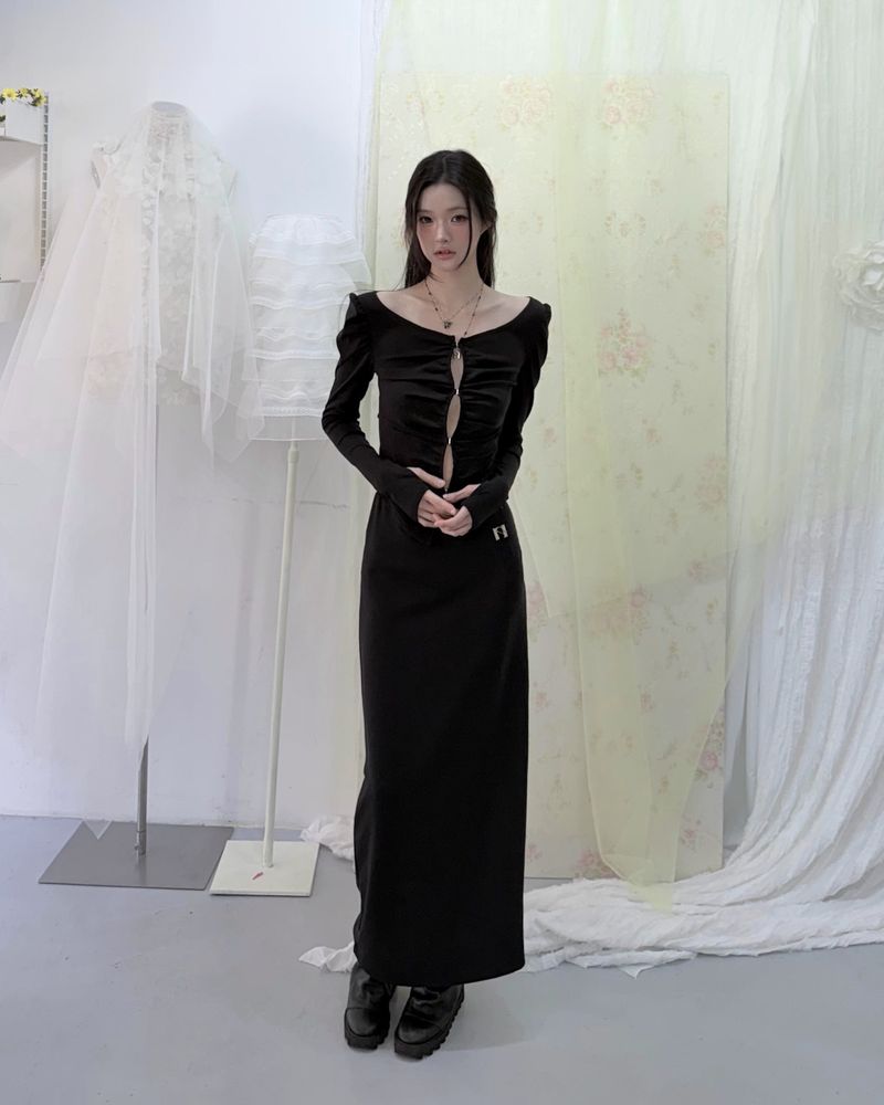 NEWALRIN(ニューアリン)の「Rosé long slim skirt(Skirts)」