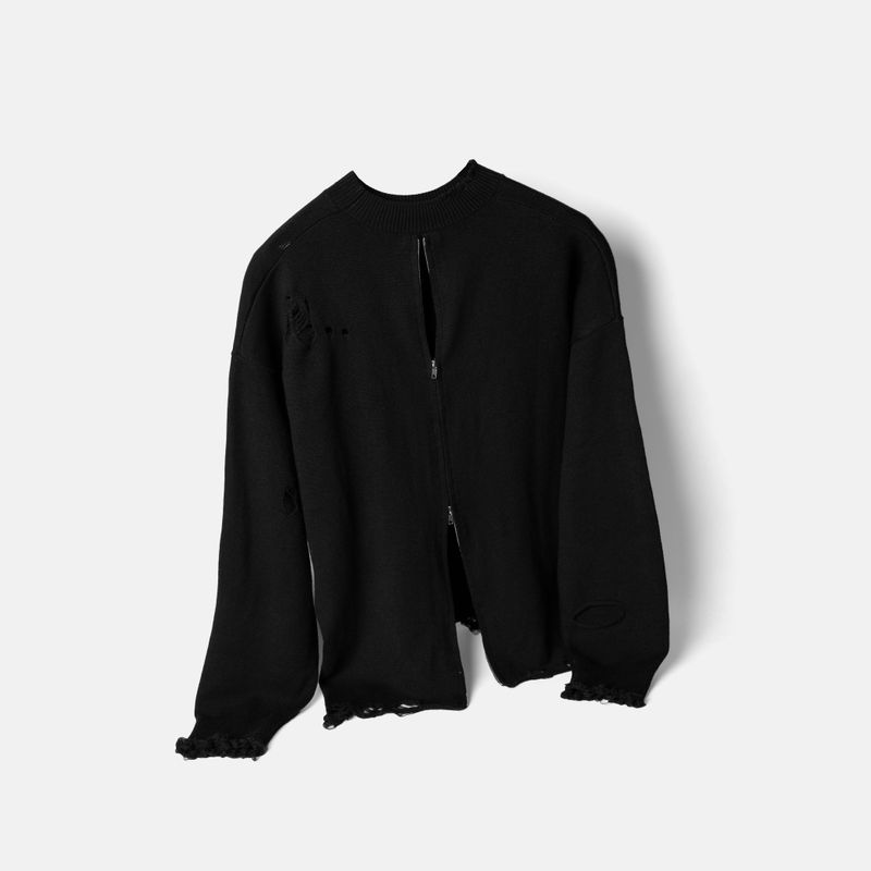 Aesir Studios（アースィア・スタジオ）の「ATLU - Two way zip - Sweater (black)（Tops）」