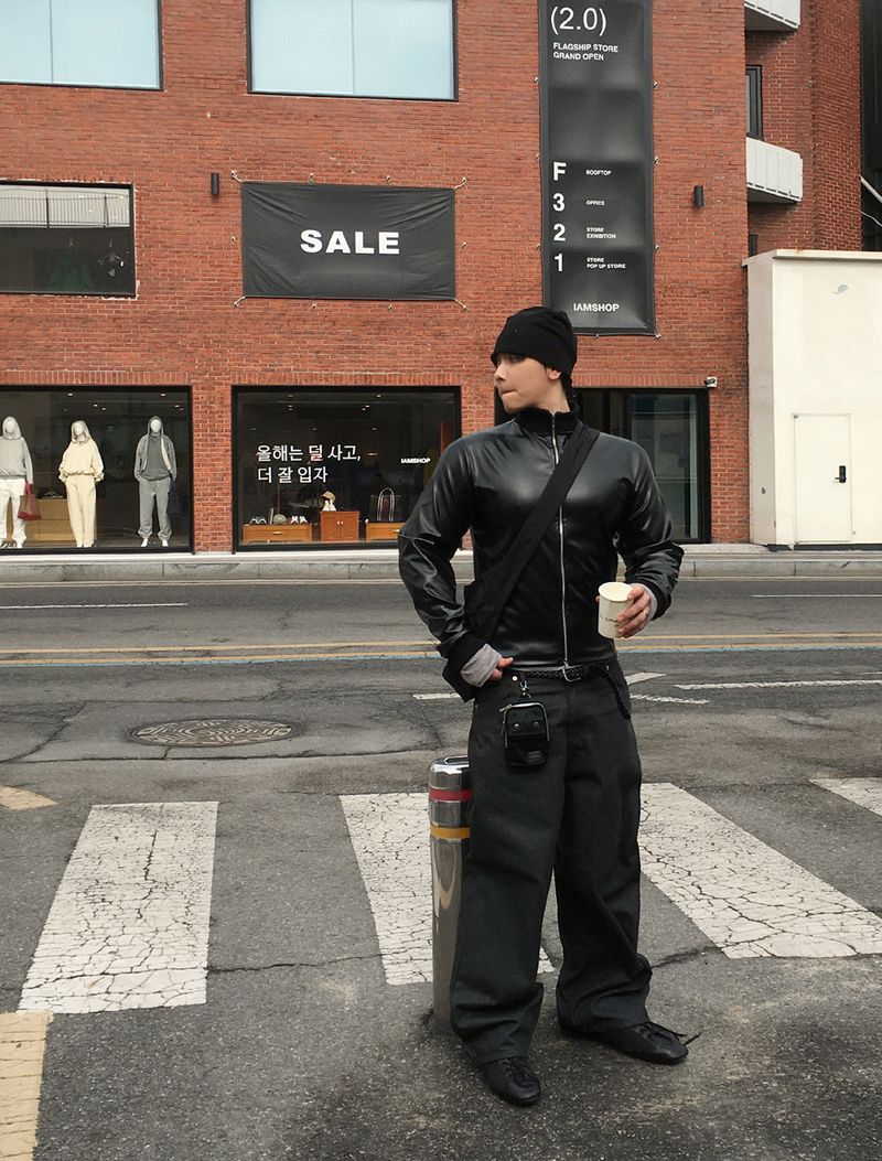 No.1614 leather jersey ZIP-UP