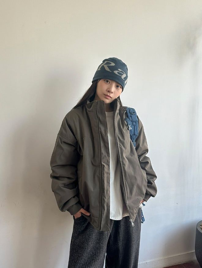 Hante Shirring Quilted Flight Jacket