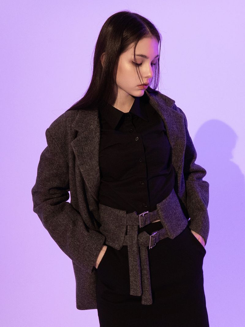 Fantasia Corset Wool Jacket (BLACK)