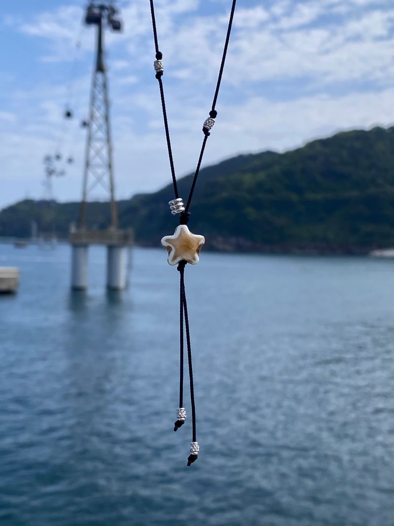 watercolor starfish string necklace