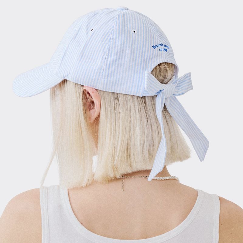 AOX(エーオーエックス)の「AOX Stripe ribbon ballcap blue(Hats)」