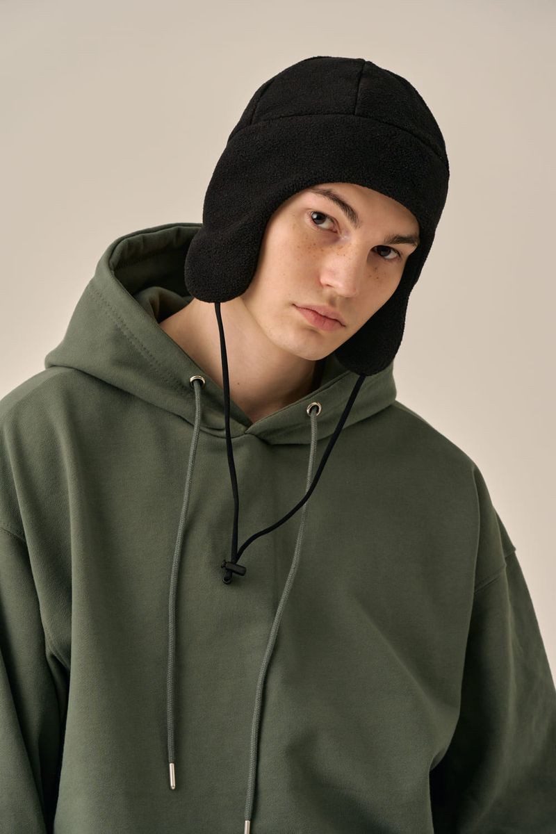 OVERSIZED MINI LOGO HOOD - KHAKI