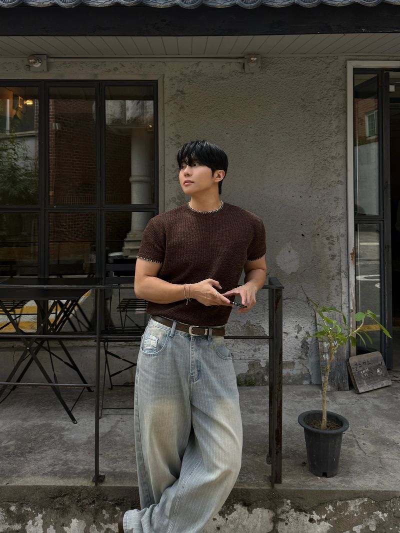 Fitz stripe denim pants