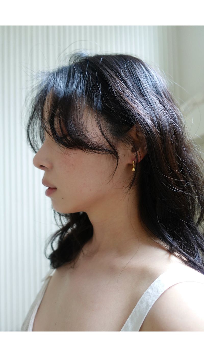 silver Ball Ball drop earrings (silver925)