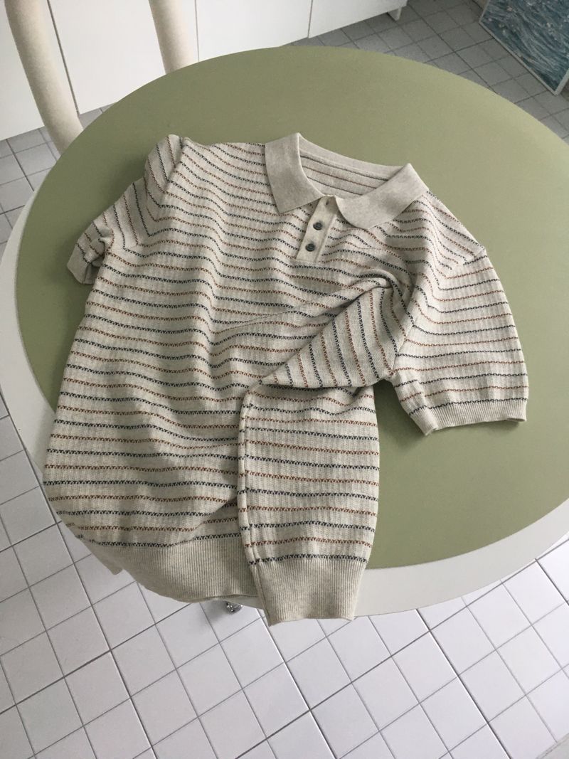 trico collar short sleeve(oatmeal)